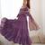 Dusty purple color pure roman silk ruffle style anarkali suit