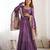 Dusty purple color pure roman silk ruffle style anarkali suit