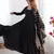 Black embroidered chanderi anarkali set with dupatta
