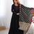 Black embroidered chanderi anarkali set with dupatta