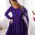 Purple color pure roman silk ruffle style anarkali suit
