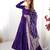 Purple color pure roman silk ruffle style anarkali suit