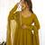 Mustard solid roman silk chanderi kurta set