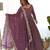 Mauve solid roman silk chanderi kurta set