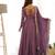 Mauve solid roman silk chanderi kurta set