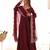 Maroon solid roman silk chanderi kurta set