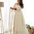 Off white solid roman silk anarkali set