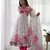 White floral print organza kurta set