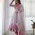 White floral print organza kurta set