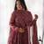 Maroon digital print georgette anarkali set