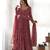 Maroon digital print georgette anarkali set