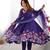 Purple embroidered organza anarkali set with dupatta