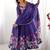 Purple embroidered organza anarkali set with dupatta