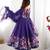 Purple embroidered organza anarkali set with dupatta