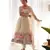 Wonderful cream floral printed organza traditional anarkali suit