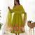 Liril green digital print embroidered organza silk kurta set