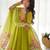 Liril green digital print embroidered organza silk kurta set