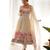 Wonderful cream floral printed organza traditional anarkali suit