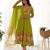 Liril green digital print embroidered organza silk kurta set