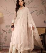 Peach Faux Georgette anarkali style long choli readymade lehenga