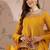 Women's Yellow Chinon Stitched Top With Bottom and Dupatta Full Sleeve Embroidered Straight Choli