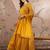 Women's Yellow Chinon Stitched Top With Bottom and Dupatta Full Sleeve Embroidered Straight Choli
