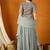 Grey Faux Georgette anarkali style long choli readymade lehenga