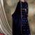 Blue Chinon anarkali style long choli readymade lehenga