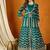 Green Chinon anarkali style long choli readymade lehenga