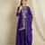 Purple Chinon anarkali style long choli readymade lehenga