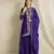Purple Chinon anarkali style long choli readymade lehenga