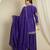 Purple Chinon anarkali style long choli readymade lehenga