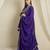 Purple Chinon anarkali style long choli readymade lehenga