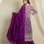 Purple Chinon anarkali style long choli readymade lehenga