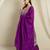 Purple Chinon anarkali style long choli readymade lehenga