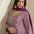 Purple Chinon anarkali style long choli readymade lehenga