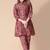 Maroon floral print cotton rayon shirt-style co-ord set