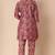 Maroon floral print cotton rayon shirt-style co-ord set