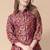 Maroon floral print cotton rayon shirt-style co-ord set