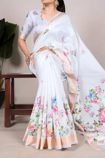 tussar art silk saree with lustrous viscose border