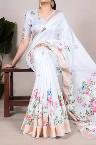 tussar art silk saree with lustrous viscose border