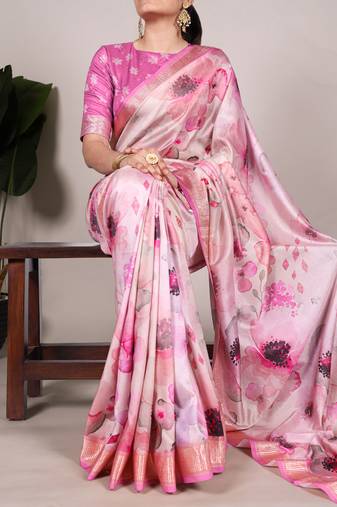 tussar art silk saree with lustrous viscose border