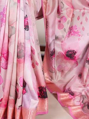 tussar art silk saree with lustrous viscose border 3