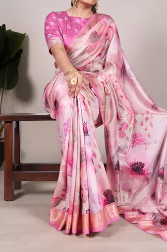 tussar art silk saree with lustrous viscose border