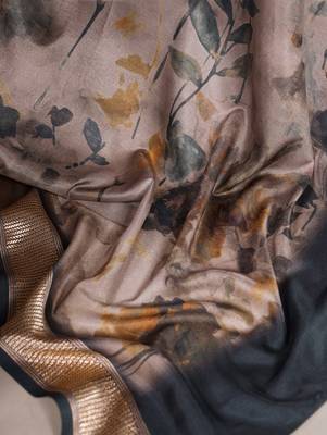 tussar art silk saree with lustrous viscose border 5