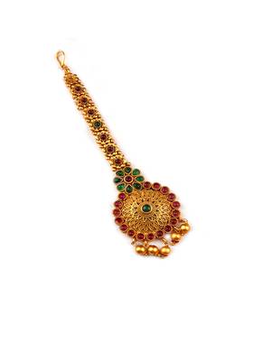 Gold plated ghungroo temple maangtika 3