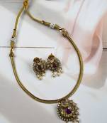 Elegant ruby peacock pendant set 