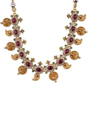 Gold plated multicolor goddess necklace set 3