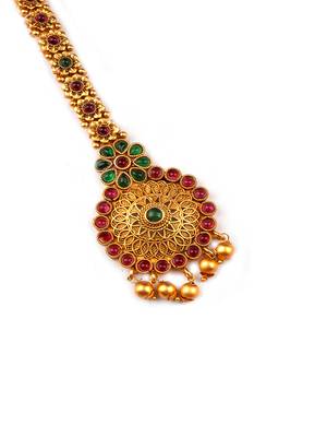 Gold plated ghungroo temple maangtika 2