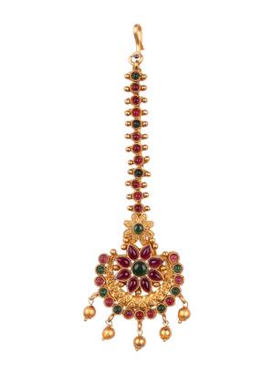 Floral gold plated maangtikka 2